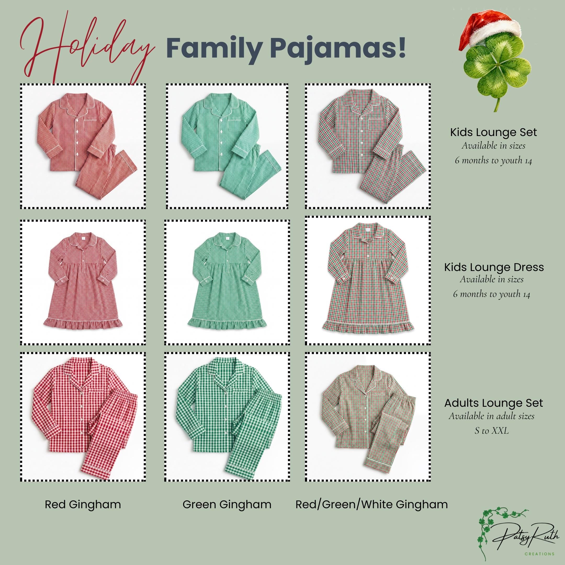 Monogrammed Christmas Pajamas for Adults