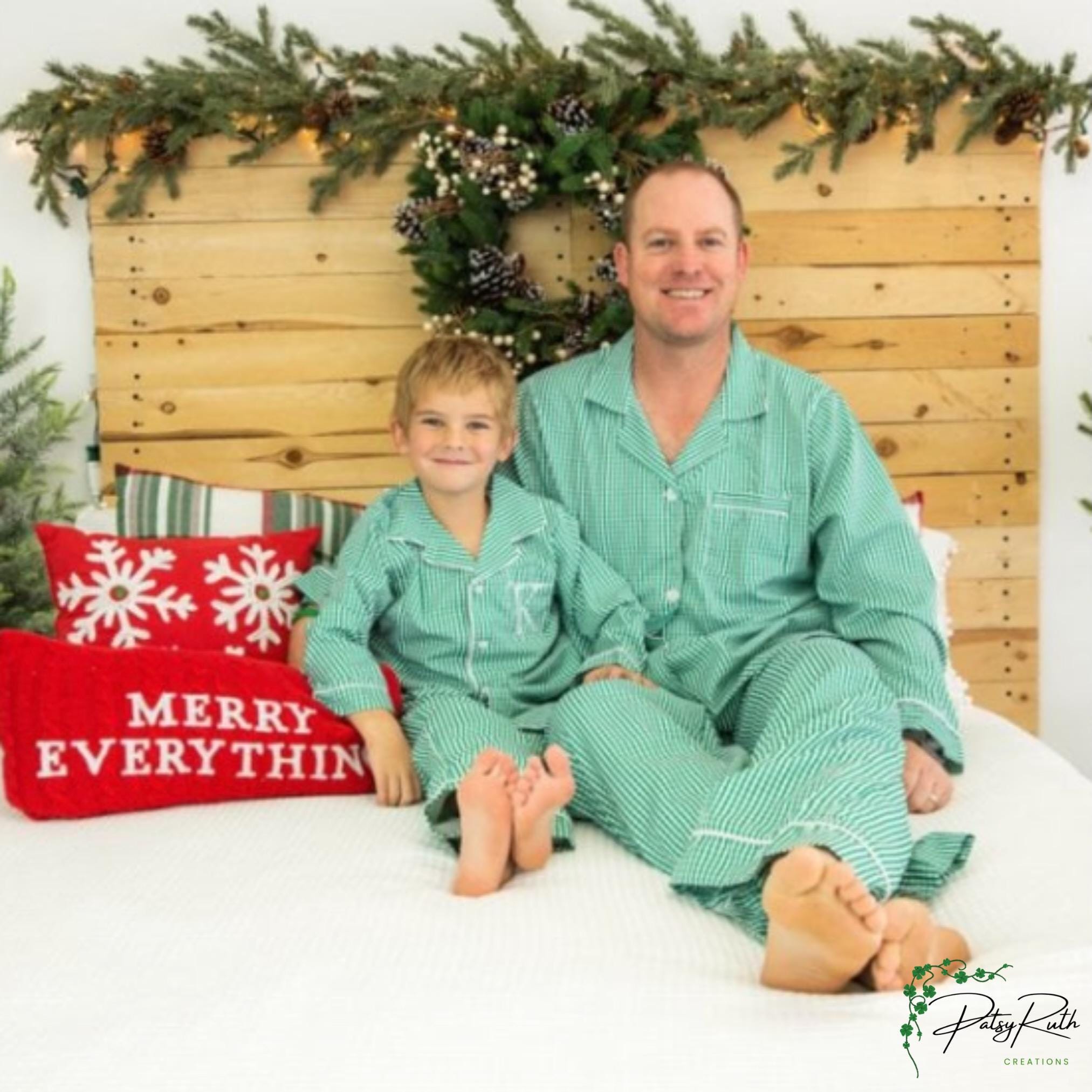Monogrammed Christmas Pajamas for Adults