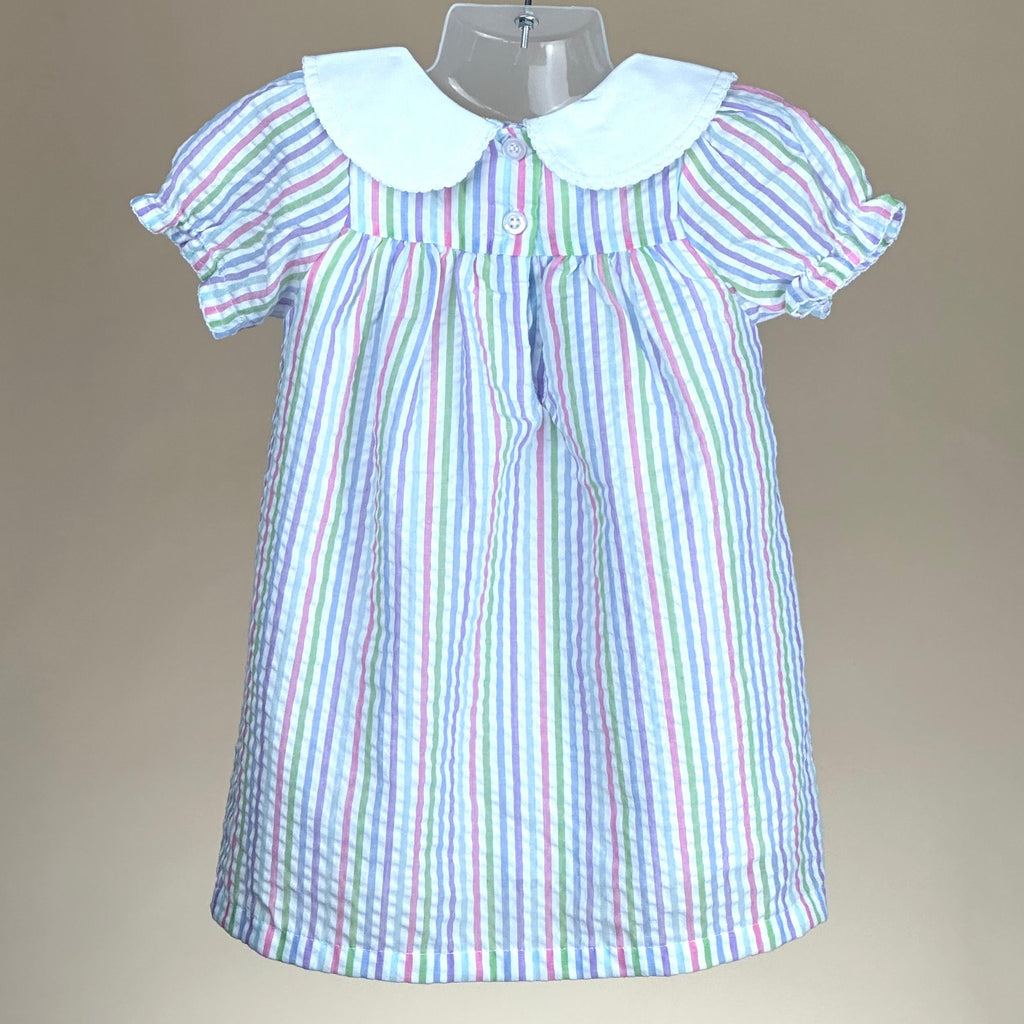Toddler Girl Short Sleeve Bishop's Dress with Personalized Monogram