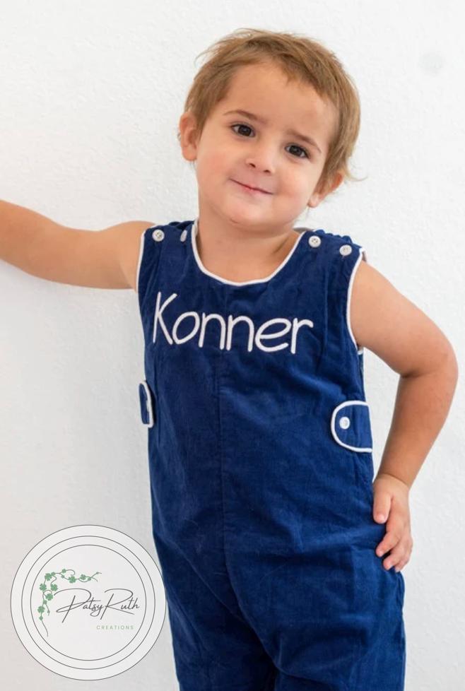 Corduroy Boys Jon Jon: Classic Double Button Straps - 100% Cotton Fabric, Fully Lined, Snap Closure for Easy Diaper Change