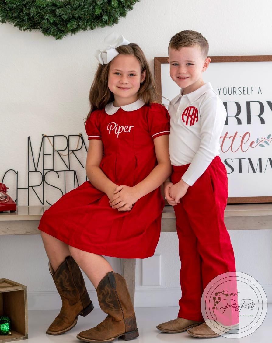 Boys Holiday Cotton Pants: Corduroy & Gingham Pattern, Fully Lined, Pockets | Soft Fabric, Comfortable Fit