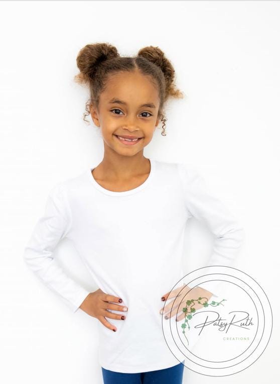 Children's White Cotton Tops: Personalized Embroidered Apparel, Soft Fabric (Boys Polo, Girls Puff Sleeve, Unisex Sizes)