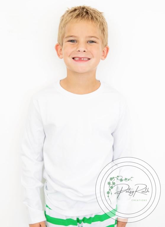 Children's White Cotton Tops: Personalized Embroidered Apparel, Soft Fabric (Boys Polo, Girls Puff Sleeve, Unisex Sizes)