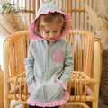Custom Monogrammed Baby Girls' Hoodie JacketGingham Accents