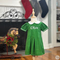Personalized Peter Pan Collar Dress Girls, Classic Holiday Style (Cotton Corduroy, Fully Lined)