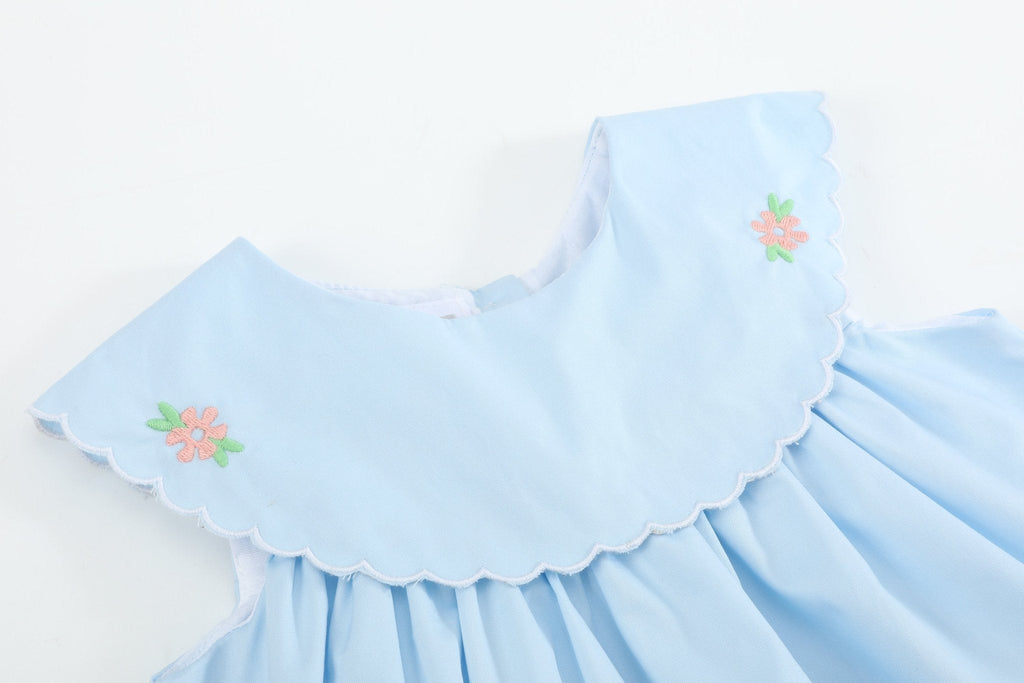 Light Blue Bunny and Flowers Dress