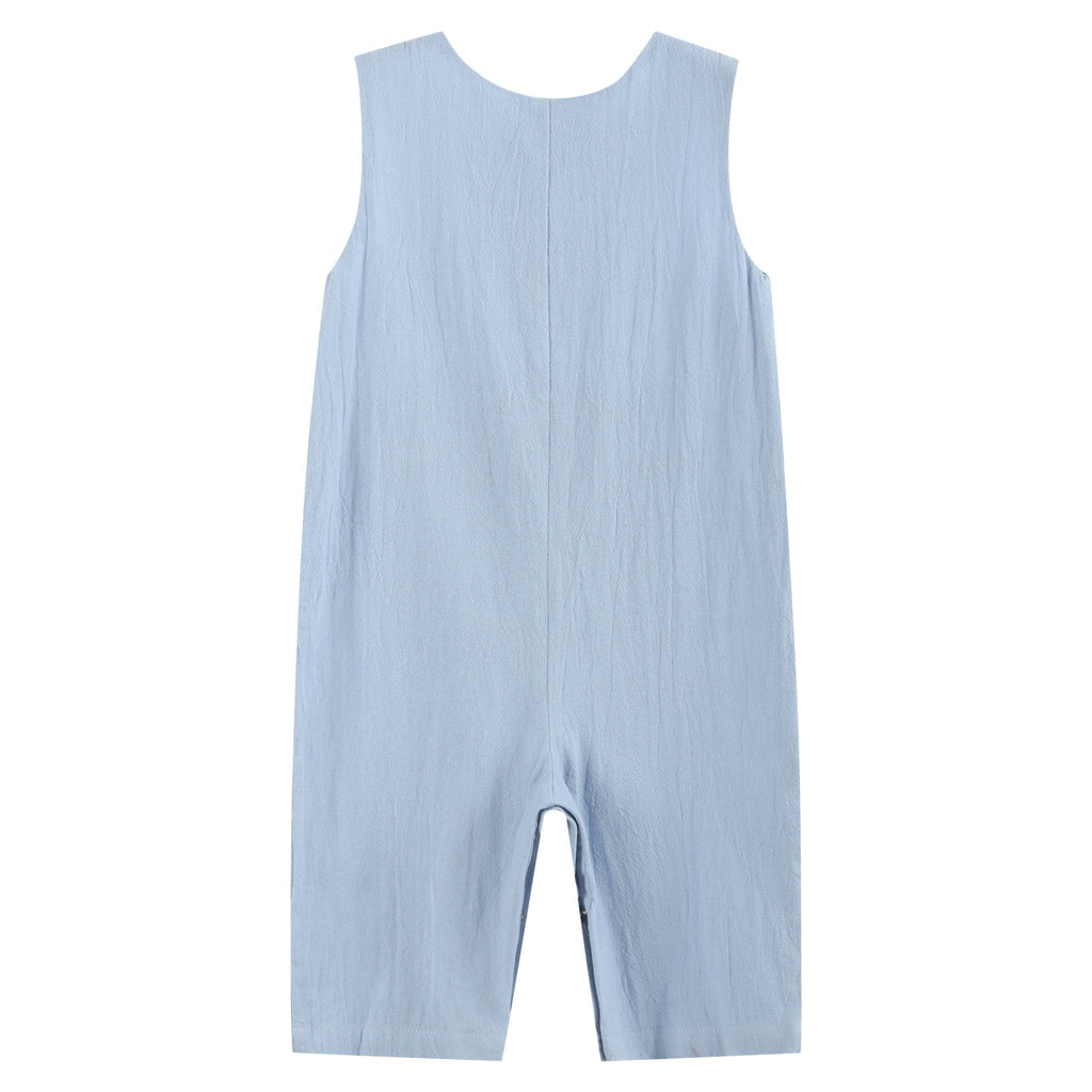 Light Blue Nativity Smocked Overalls