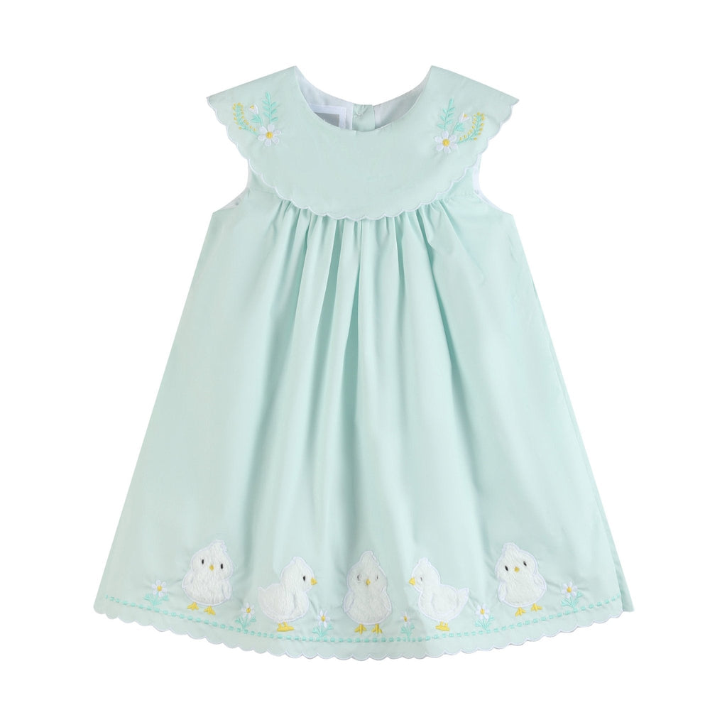 Misty Blue Fuzzy Chickies Dress