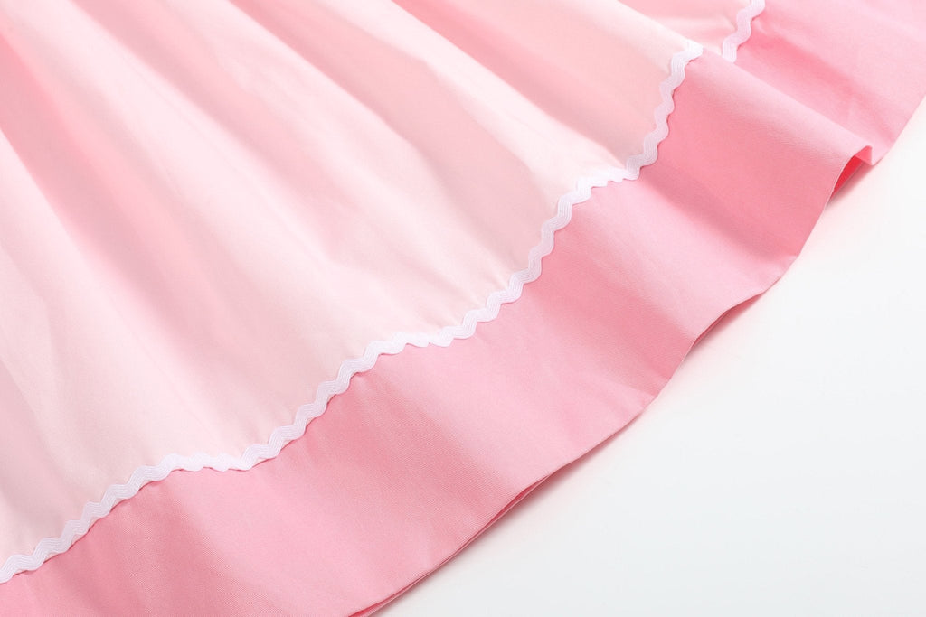 Pink Hearts & Bows Smocked Bishop Dress