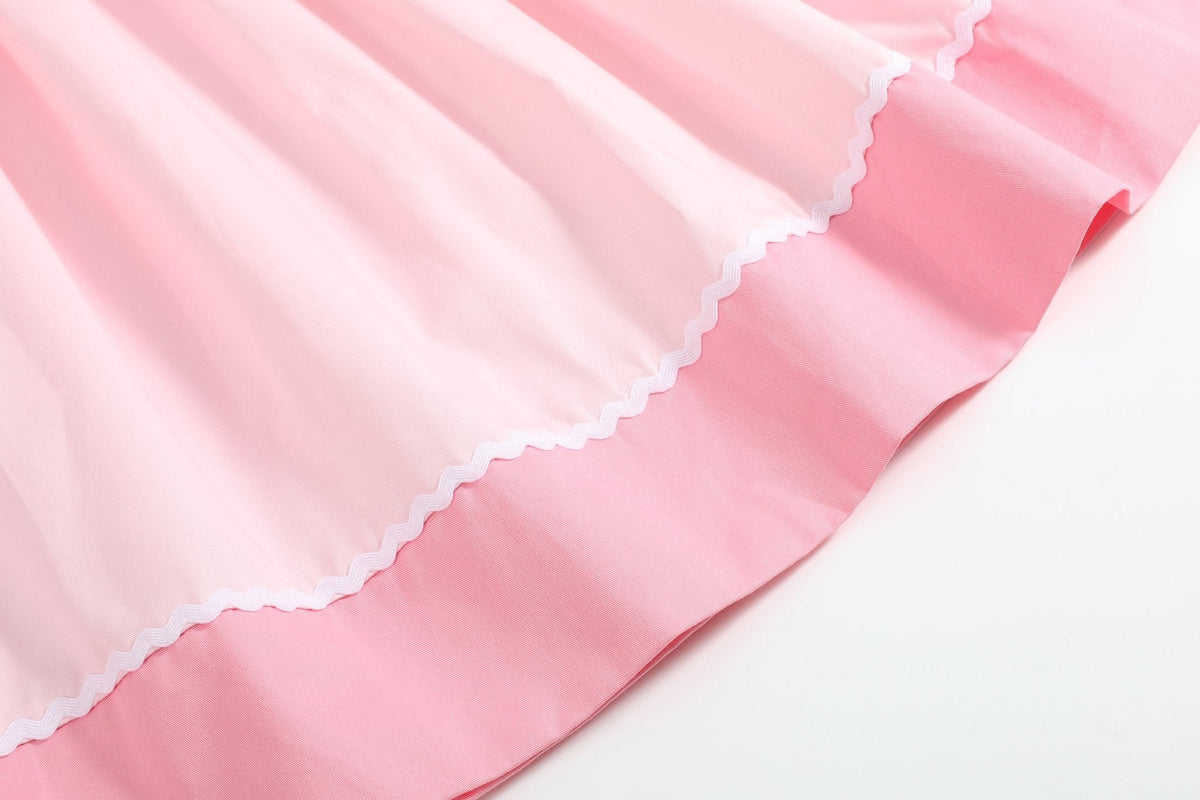 Pink Hearts & Bows Smocked Bishop Dress