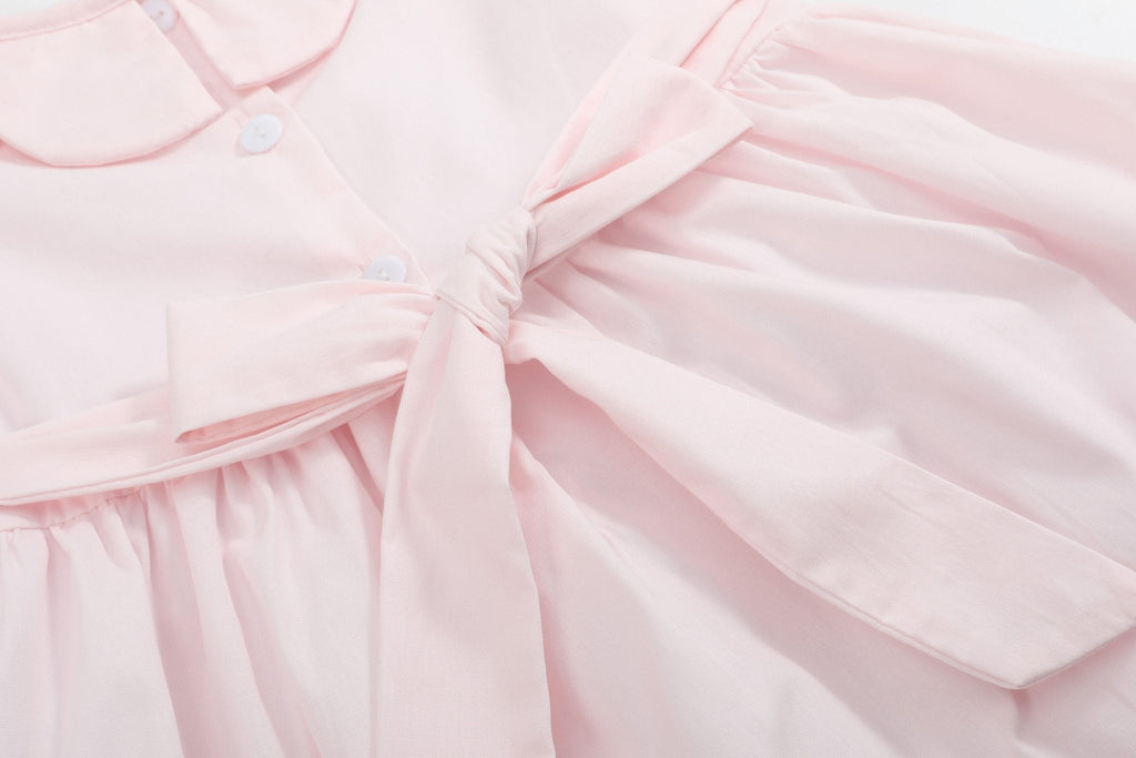 Pink Petal Collared Smocked Dress