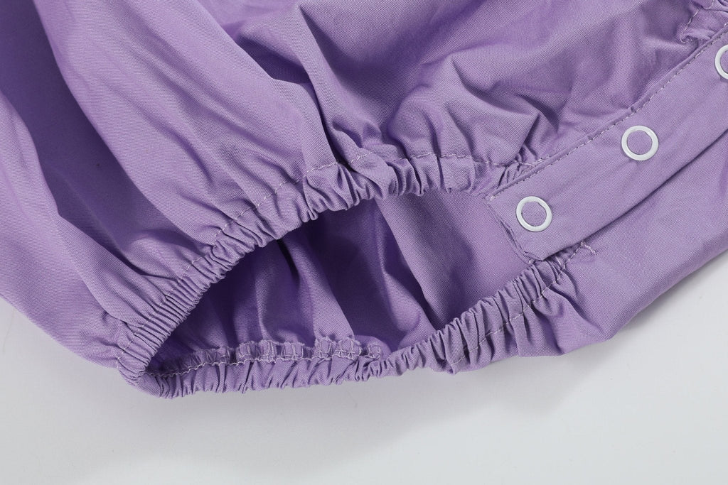 Purple Bunny Smocked Flutter Bubble Romper