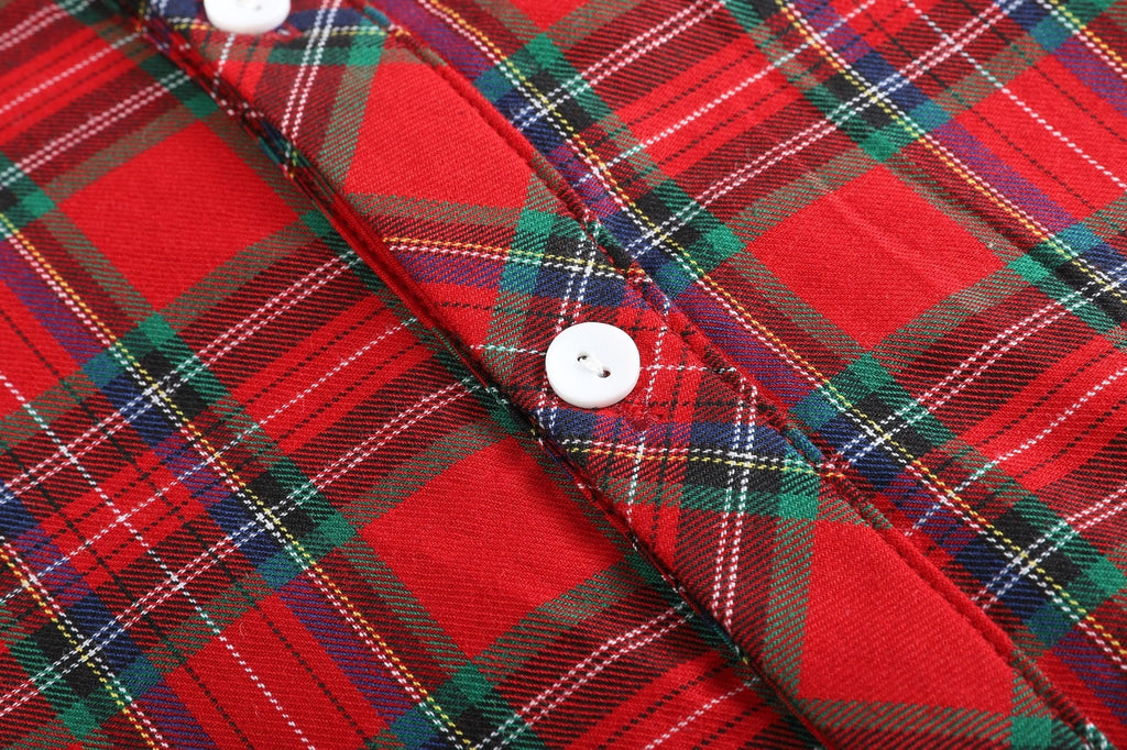 Red & Green Tartan Button-Up