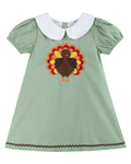 Sage Green Turkey Collared Dress