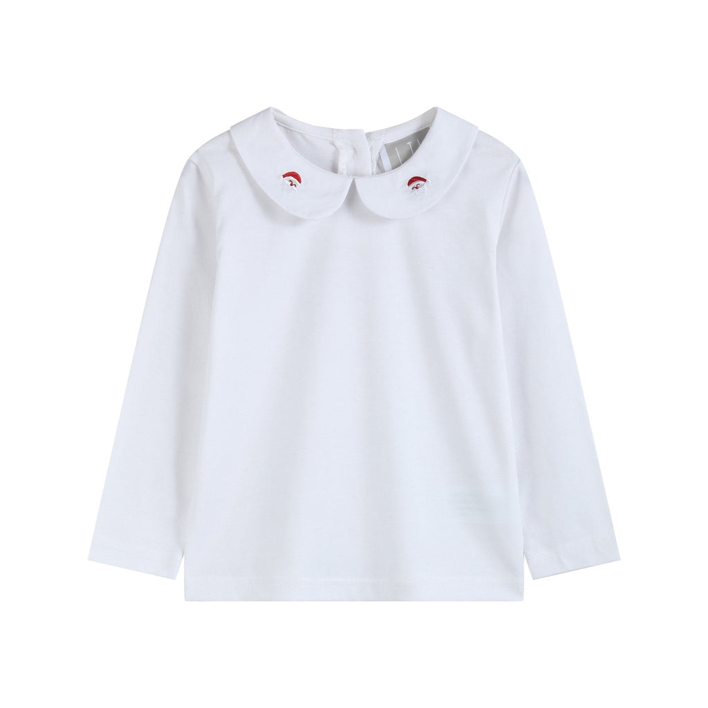 White Cotton Santa Collared Shirt