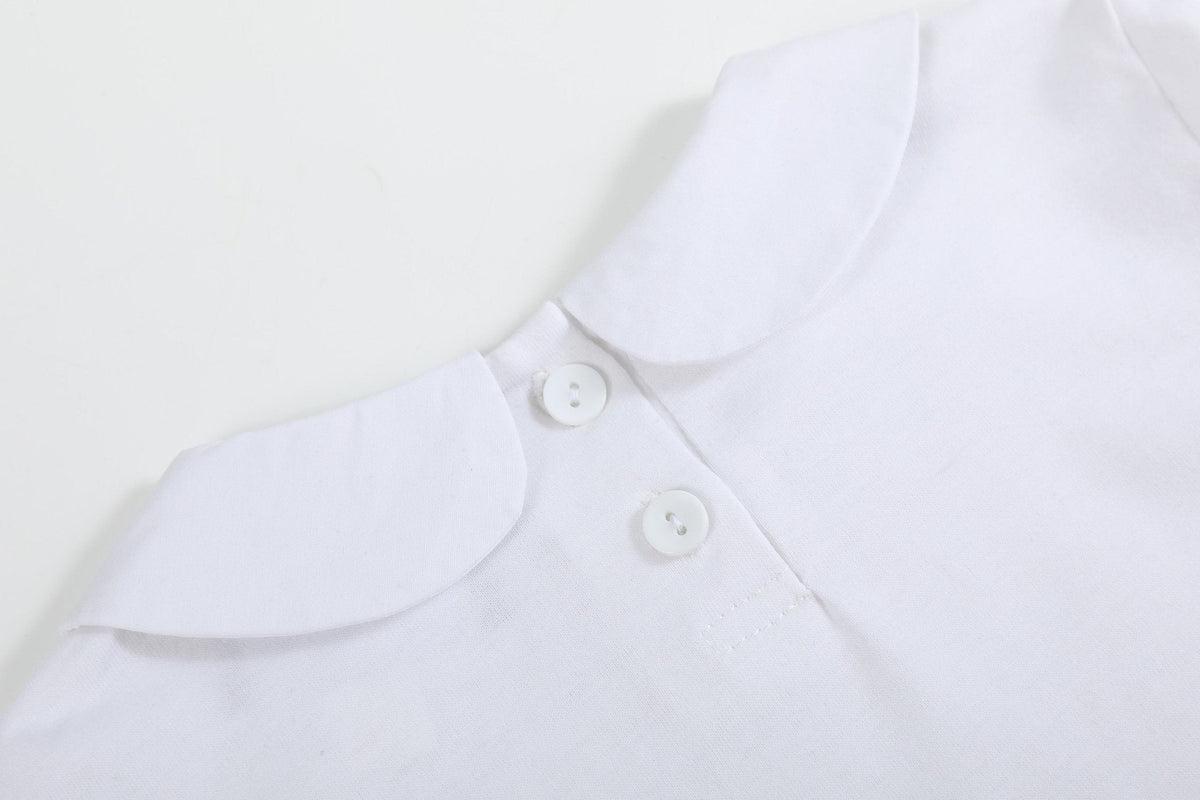 White Cotton Santa Collared Shirt