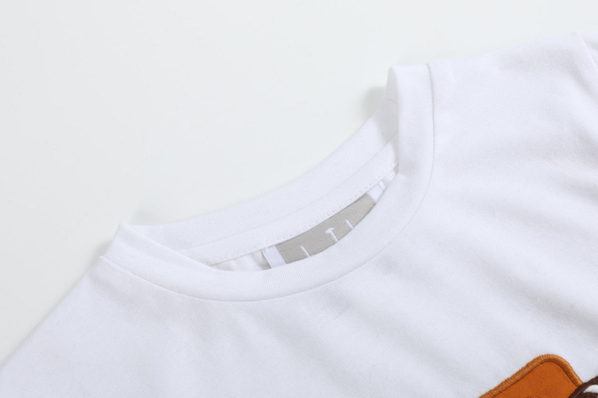 White Football Truck Shirt and Brown Pants Set